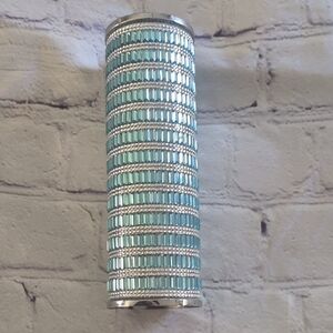 Bath & Body Works Silver/Blue Jeweled Fine Fragrance Mist Decorative Container